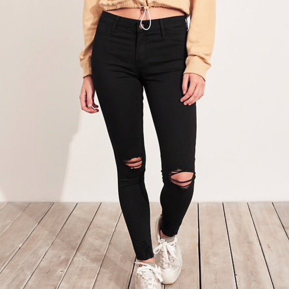 below the knee ripped jeans